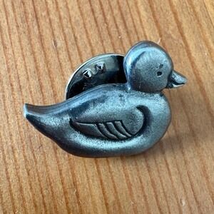 Vintage Danforth Pewter Duck Pin Made in Vermont Handcrafted Silver Tone Brooch